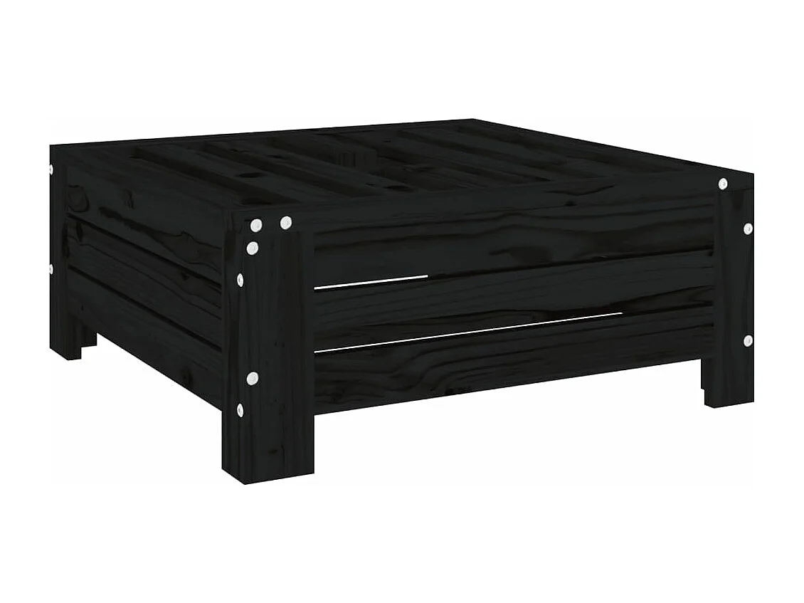 Schwarze Sonnenschirmständerabdeckung aus massivem Kiefernholz