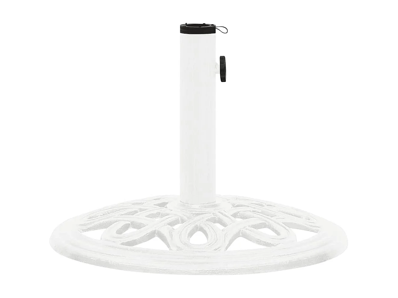 Weißer Sonnenschirmständer 40x40x32 cm aus Gusseisen