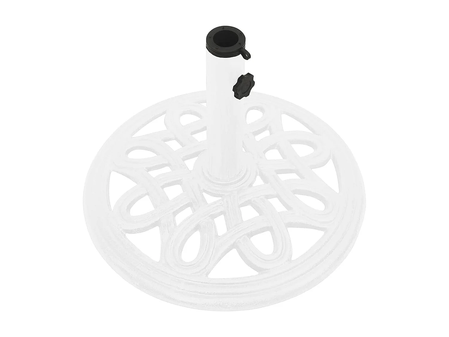 Weißer Sonnenschirmständer 40x40x32 cm aus Gusseisen