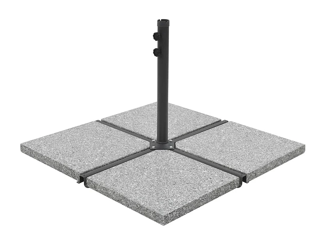 Plaques de poids de parasol 4 pcs Granit Gris Carré 100 kg