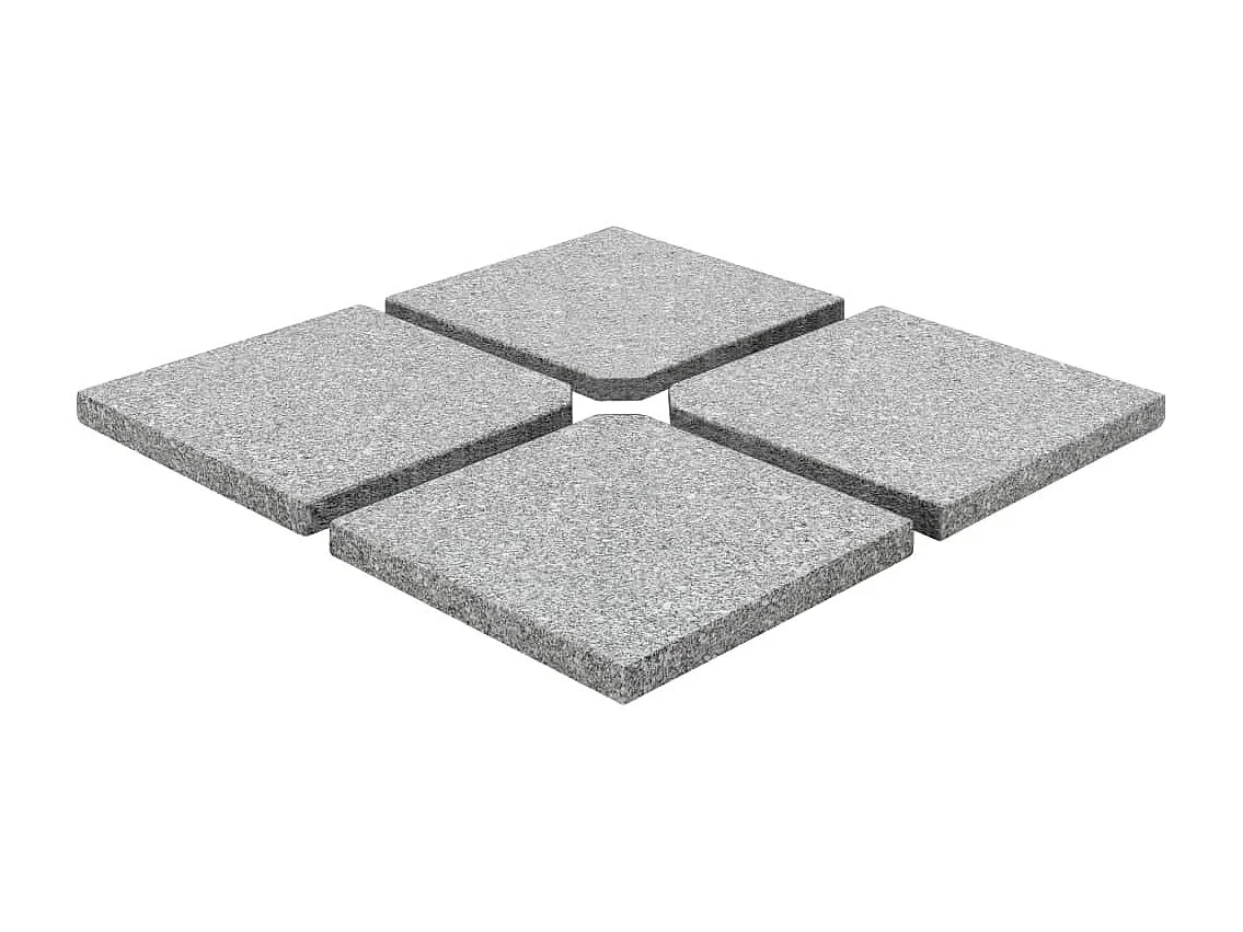 Plaques de poids de parasol 4 pcs Granit Gris Carré 100 kg