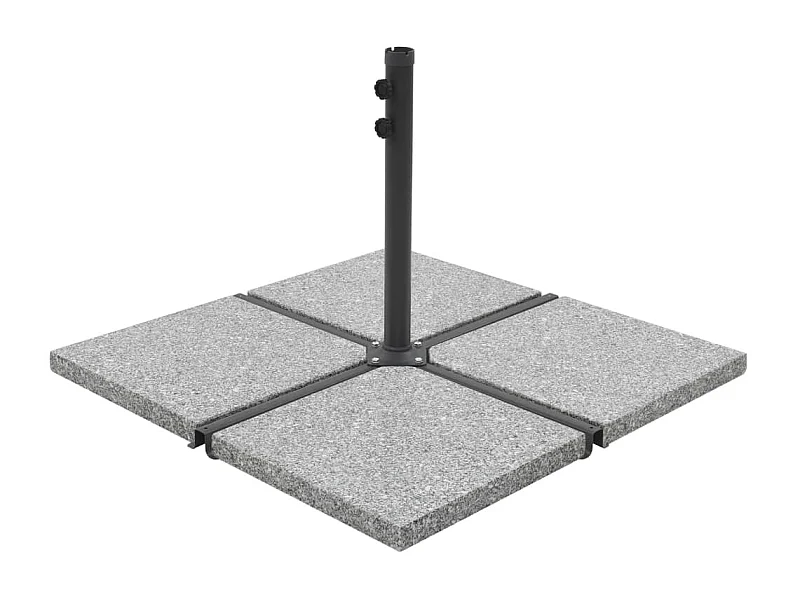 Pratos de peso para guarda-sol 4 peças Granito Cinza Quadrado 100kg