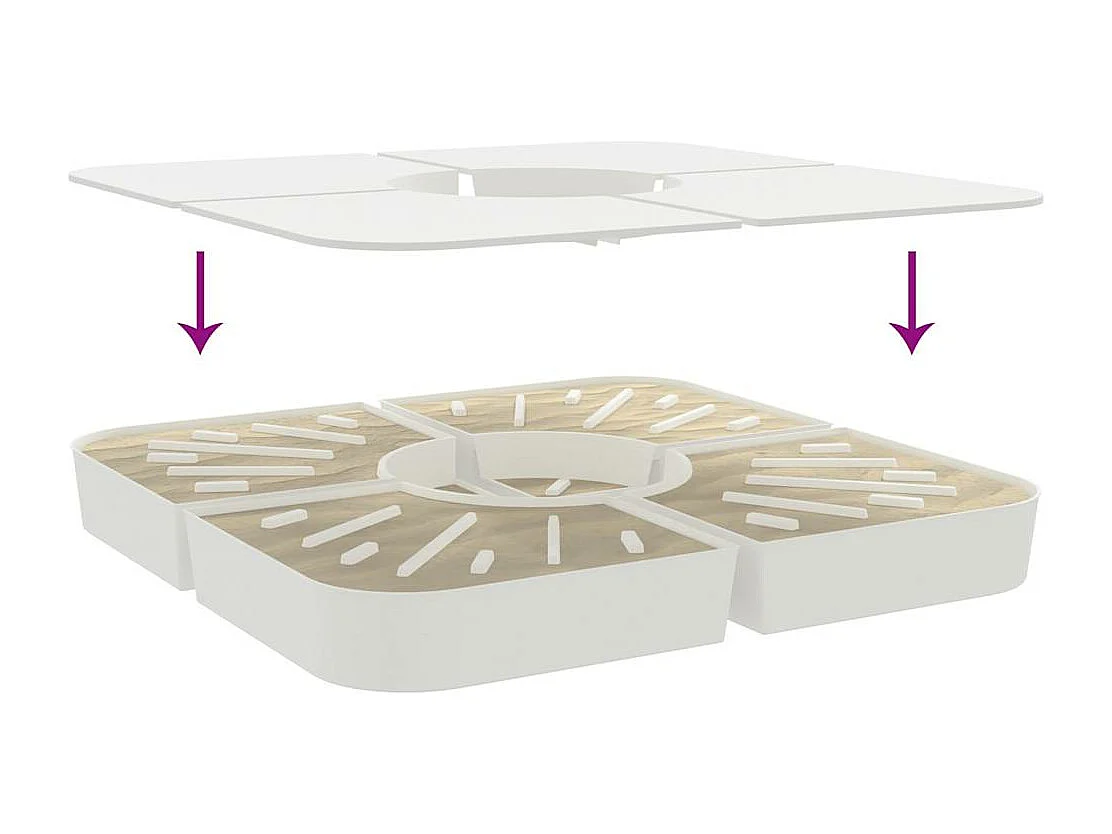 Ensemble de base de parasol pour parasols à pied croisé 4pcs PP