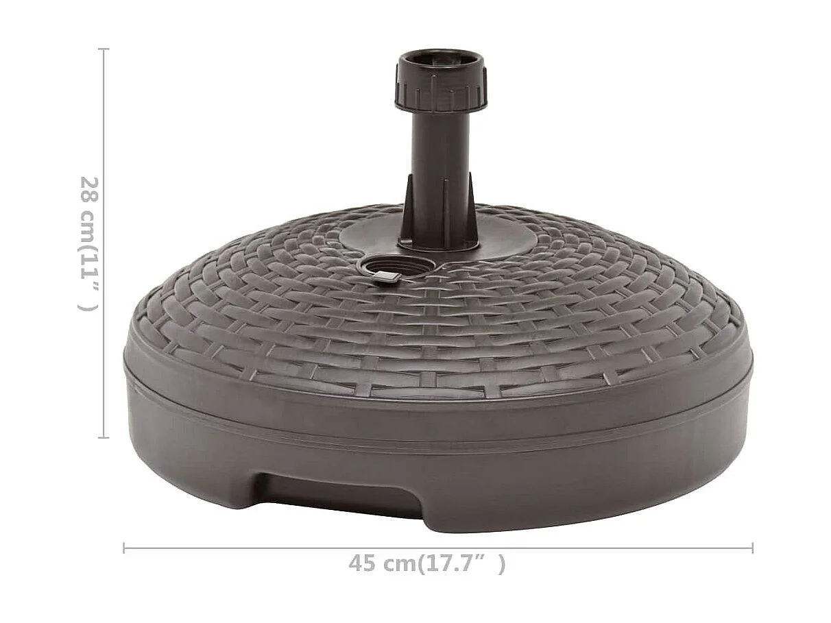 Base para guarda-sol preenchida com areia/água 20 L Rattan plástico