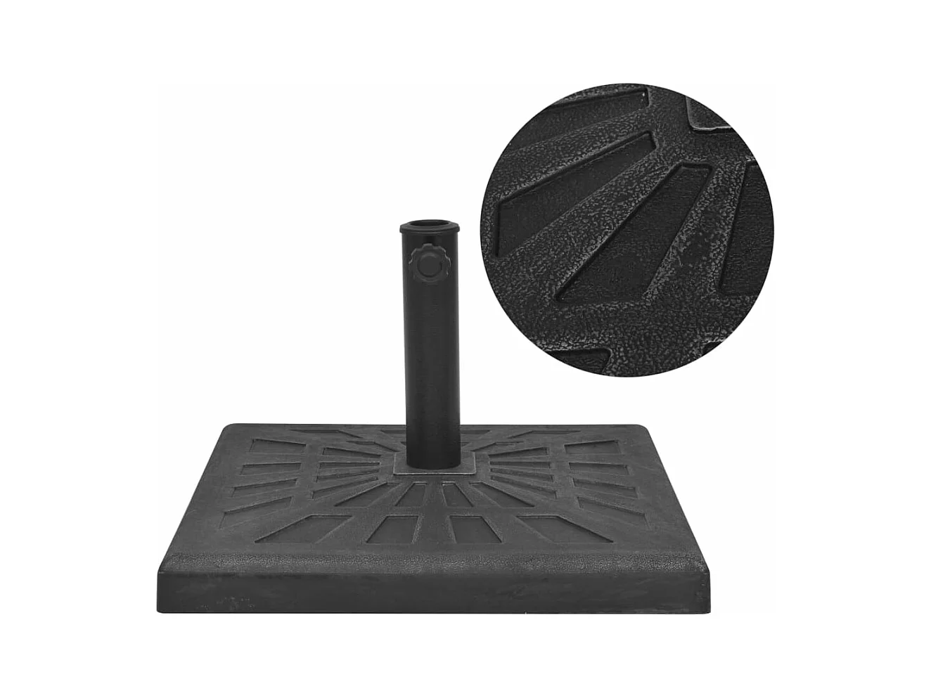 Base carrée de parasol Résine Noir 12 kg