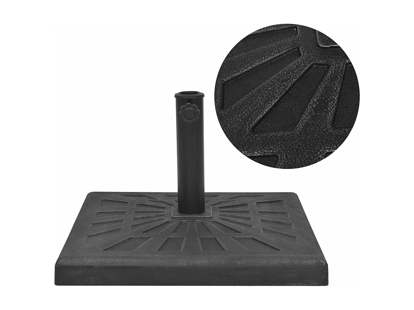 Quadratischer Sonnenschirmständer aus Kunstharz, schwarz, 12 kg