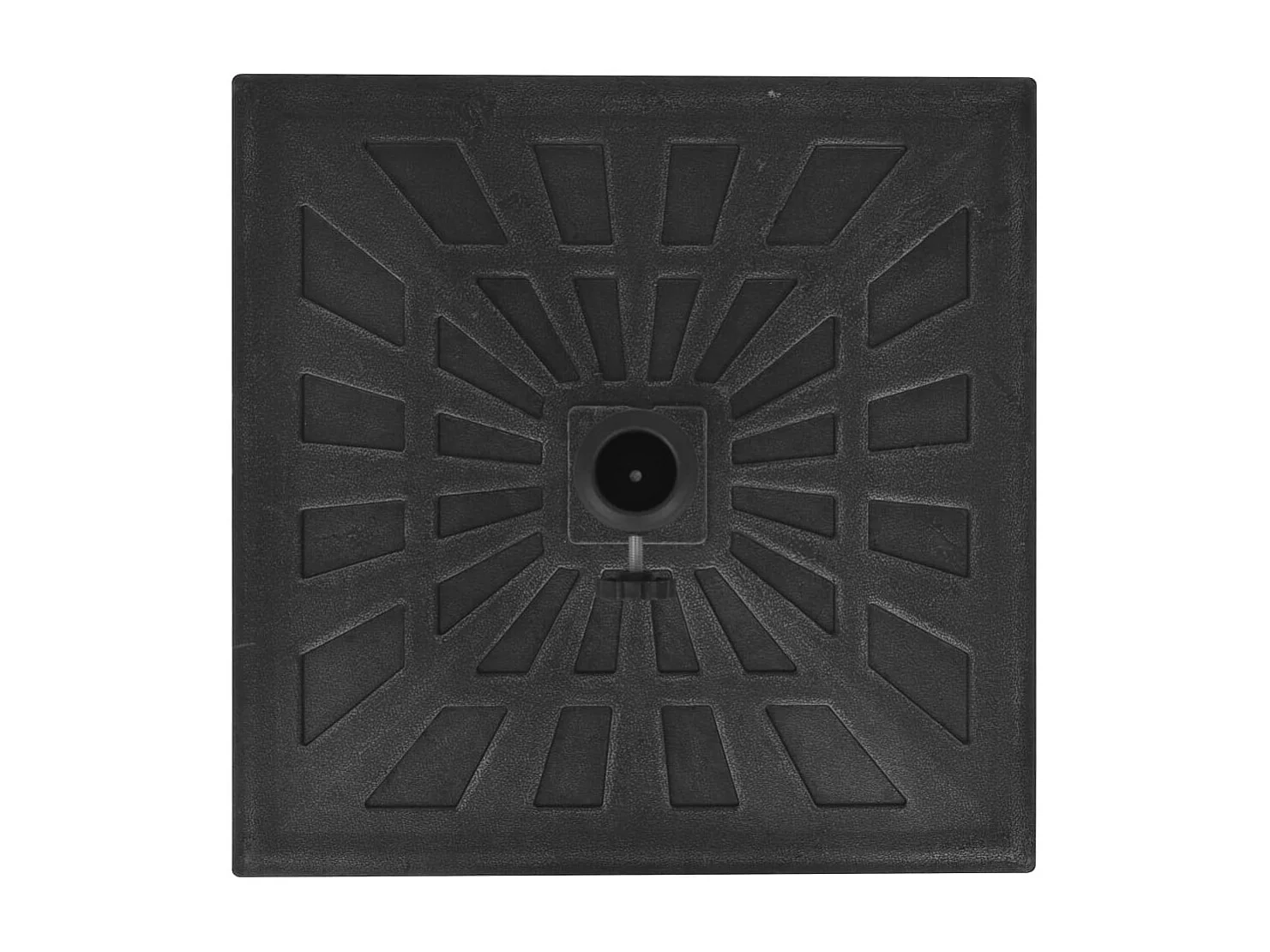 Quadratischer Sonnenschirmständer aus Kunstharz, schwarz, 12 kg