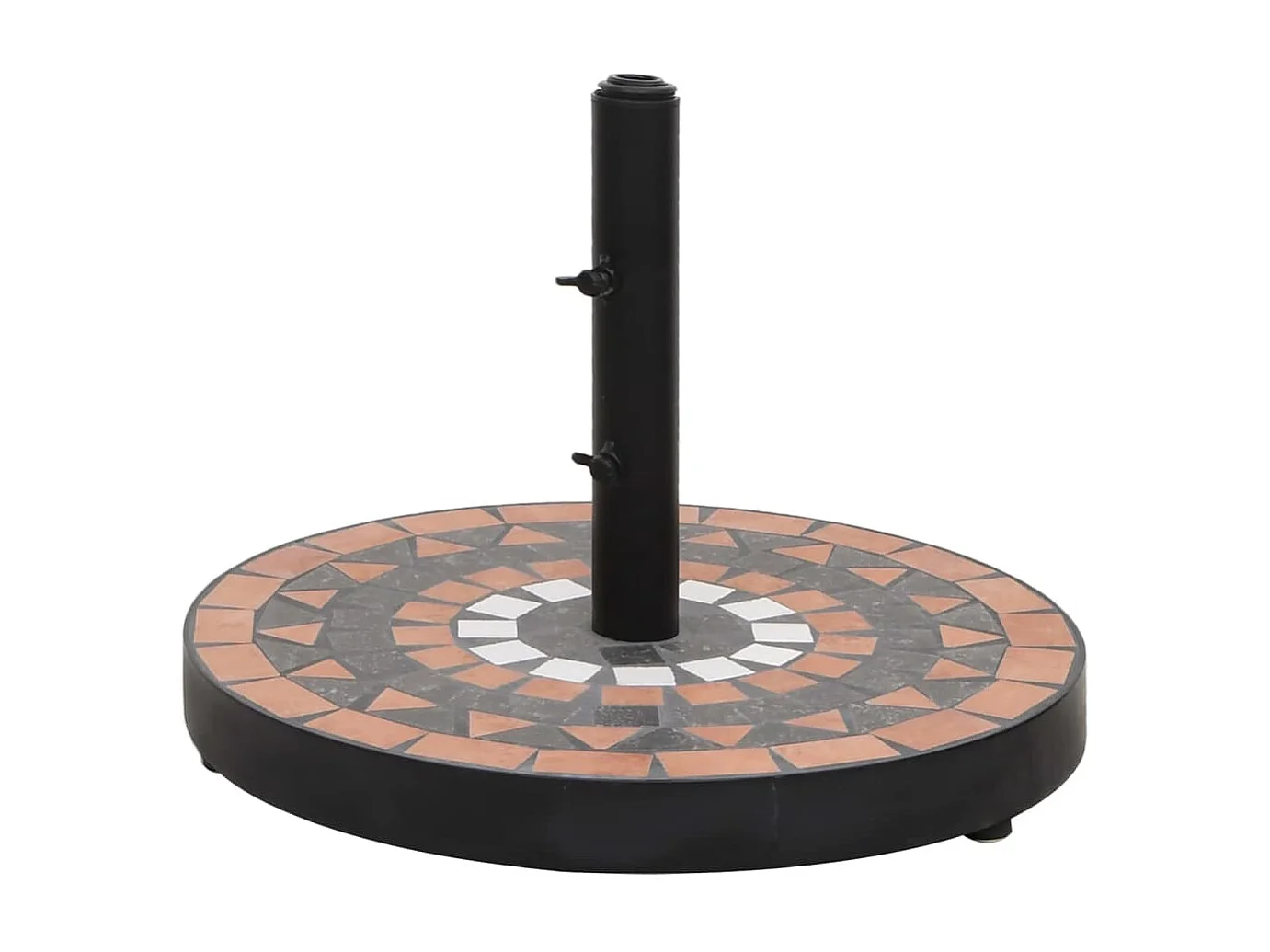 Terracotta en witte ronde parasolvoet 12 kg