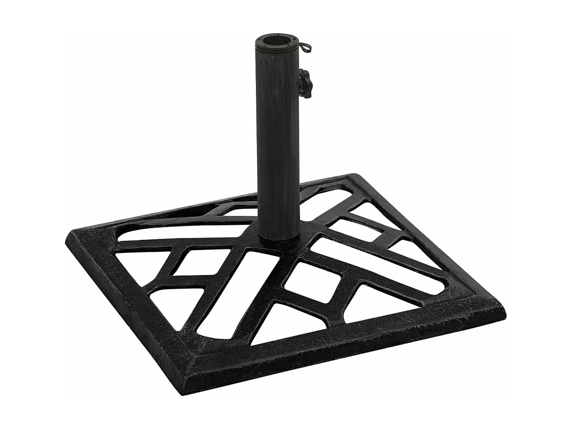 Schwarzer Sonnenschirmständer 44x44x31 cm Gusseisen