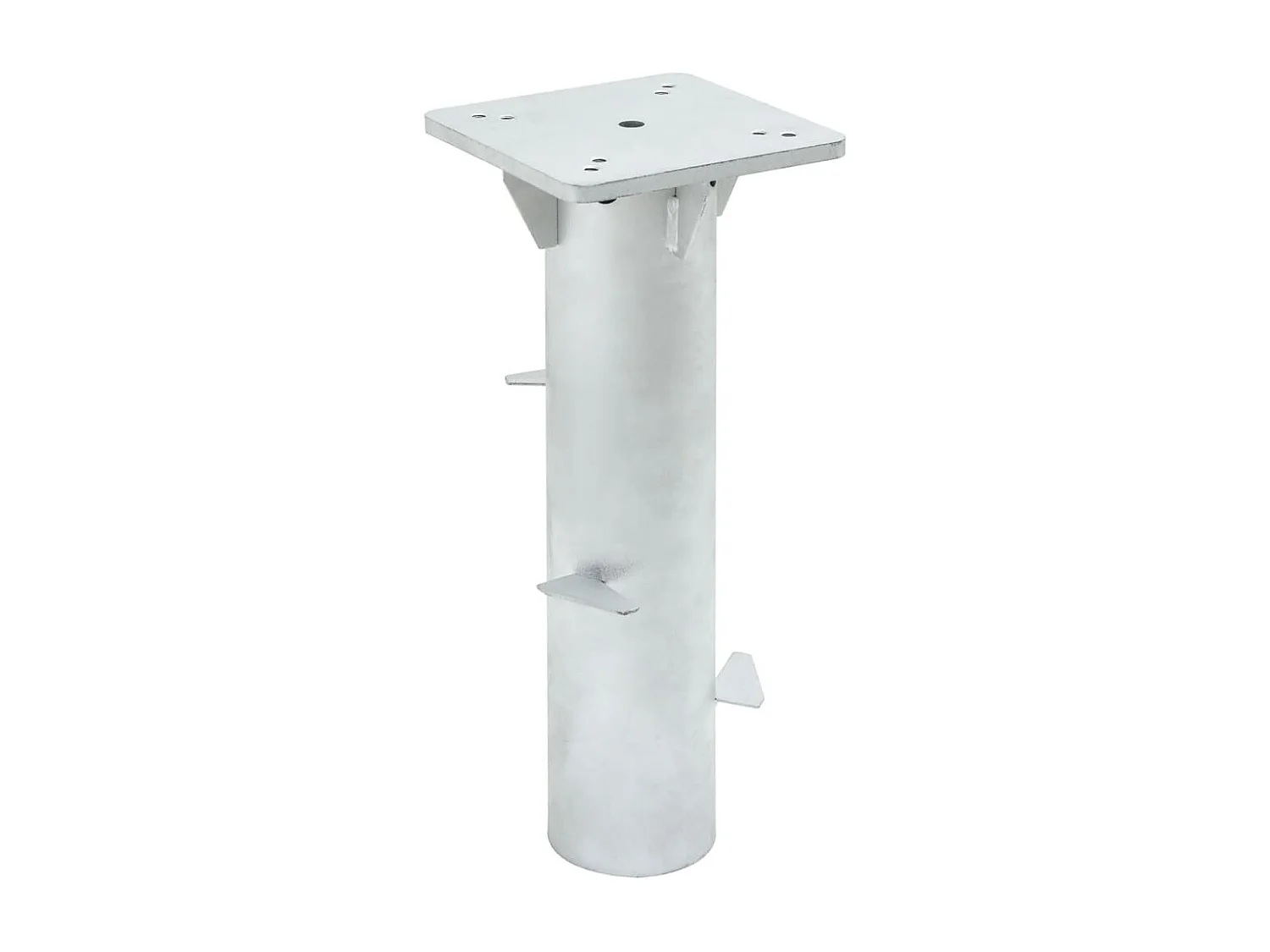 Base per ombrellone interrata argento 16x16x39,5 cm acciaio