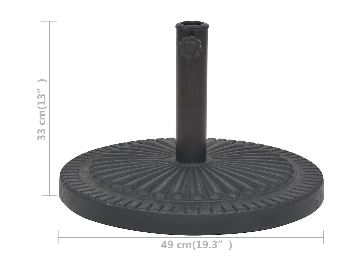 Runder Sonnenschirmständer aus Kunstharz, schwarz, 14 kg
