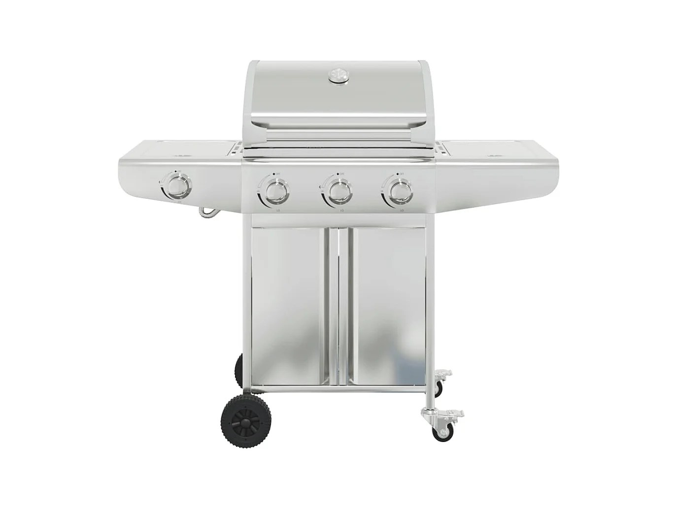 Barbecue gril à gaz avec 4 br?leurs argenté acier inoxydable