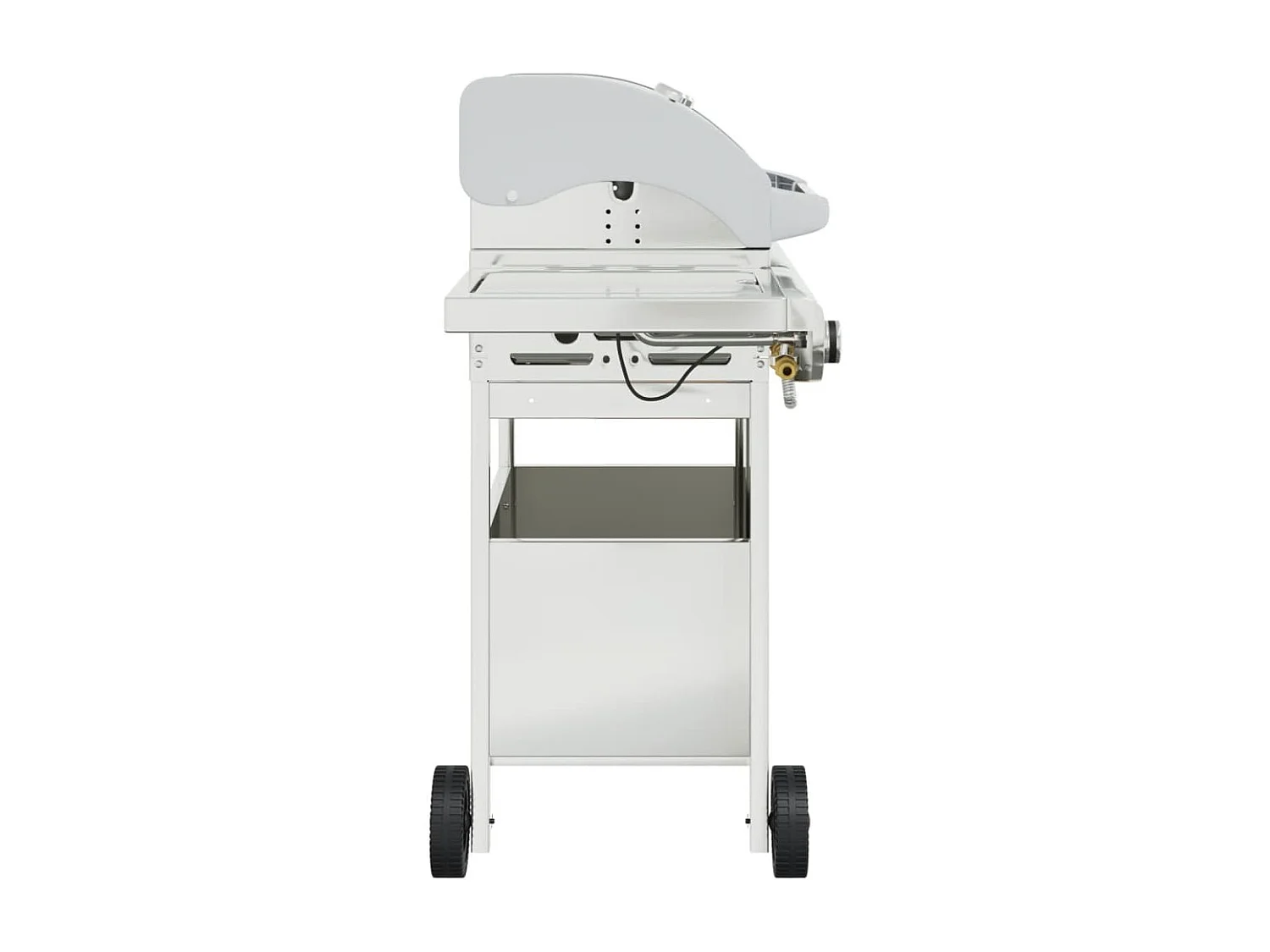 Barbecue a gas con 4 bruciatori in acciaio inox argentato