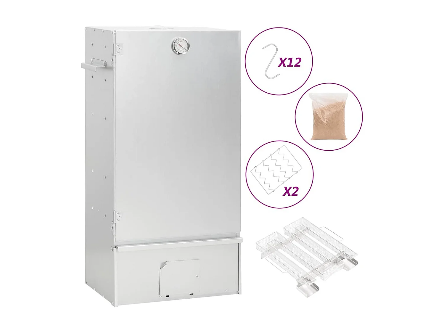 Forno para churrasco, defumador, gerador de fumaça fria, aço galvanizado