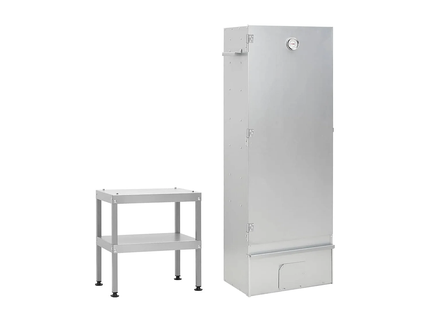 Barbecue forno affumicatore con tavolo in acciaio zincato