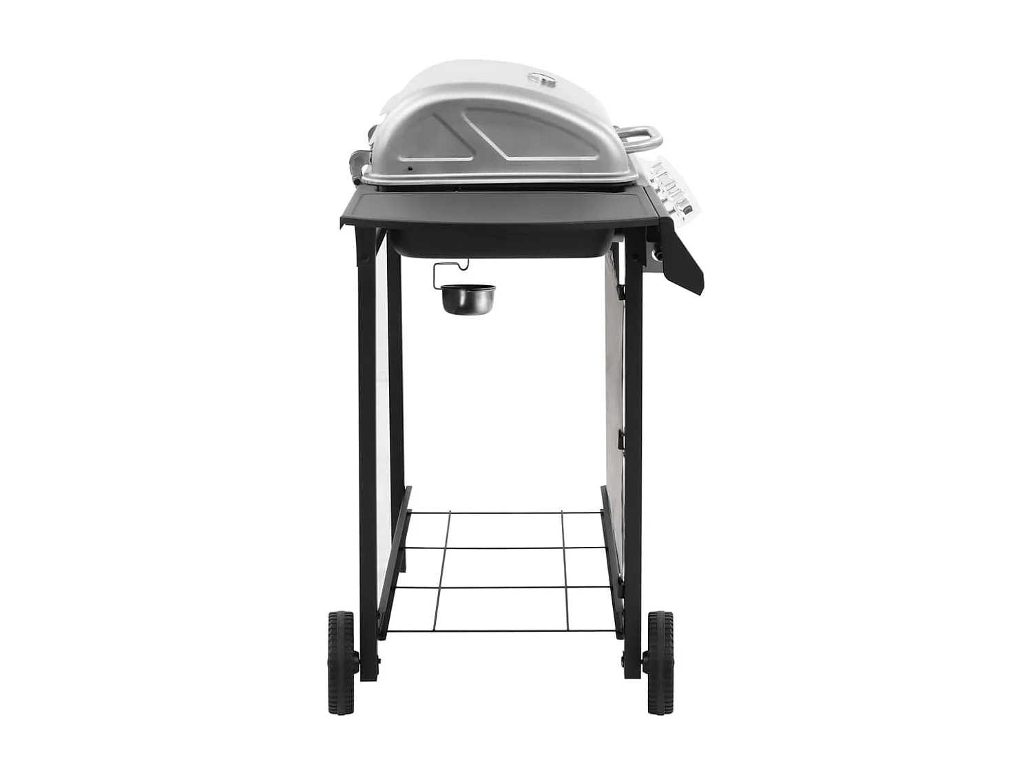 Barbecue gril à gaz avec 4 br?leurs Noir et argenté