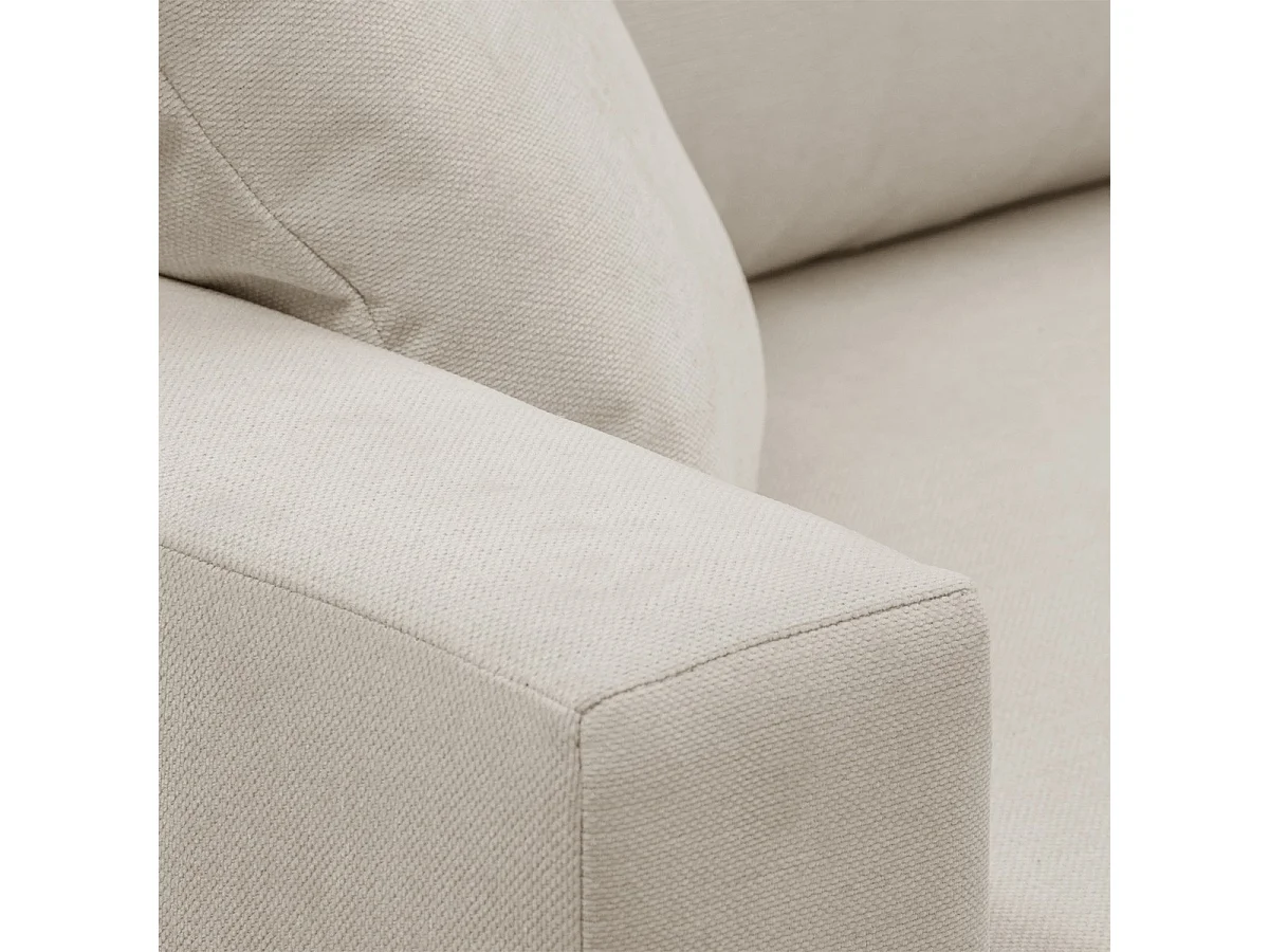 Canapé convertible 3 places en tissu chenille beige - Robin