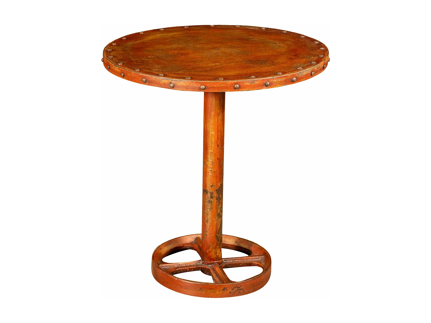 BISCOTTINI Table de Jardin - Fonte avec Finition Rouge Antique - Table de Jardin - Balcon - Terrasse - Table de Café - 61x61x77 cm