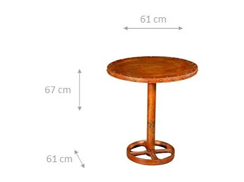 BISCOTTINI Table de Jardin - Fonte avec Finition Rouge Antique - Table de Jardin - Balcon - Terrasse - Table de Café - 61x61x77 cm