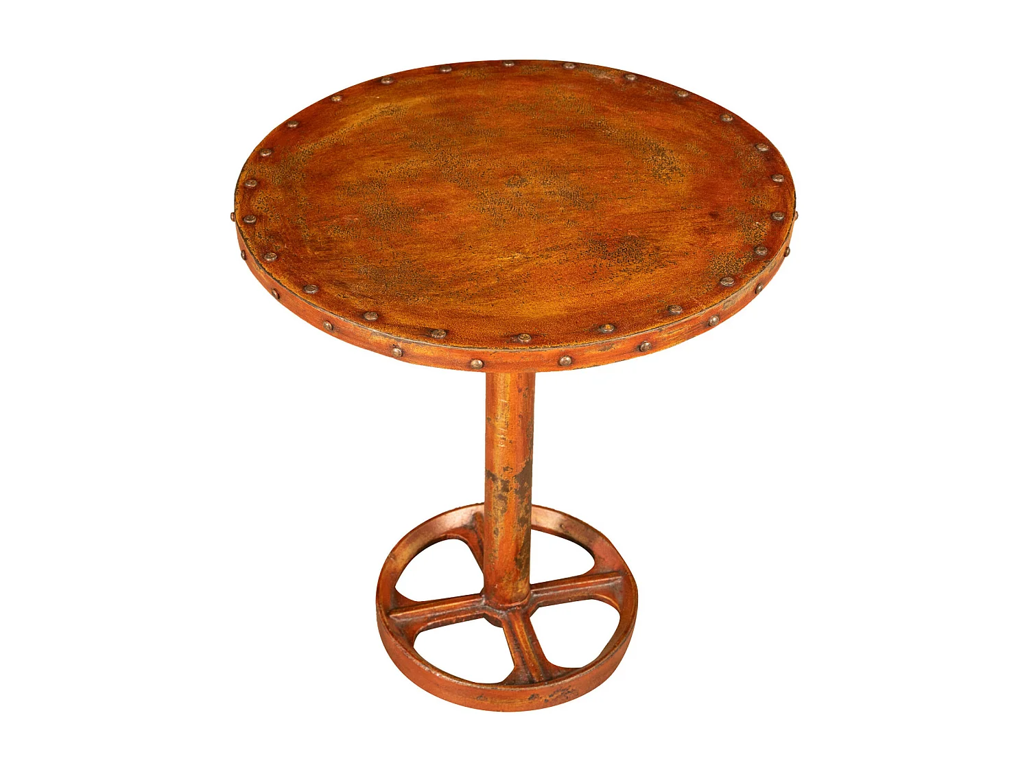 BISCOTTINI Table de Jardin - Fonte avec Finition Rouge Antique - Table de Jardin - Balcon - Terrasse - Table de Café - 61x61x77 cm