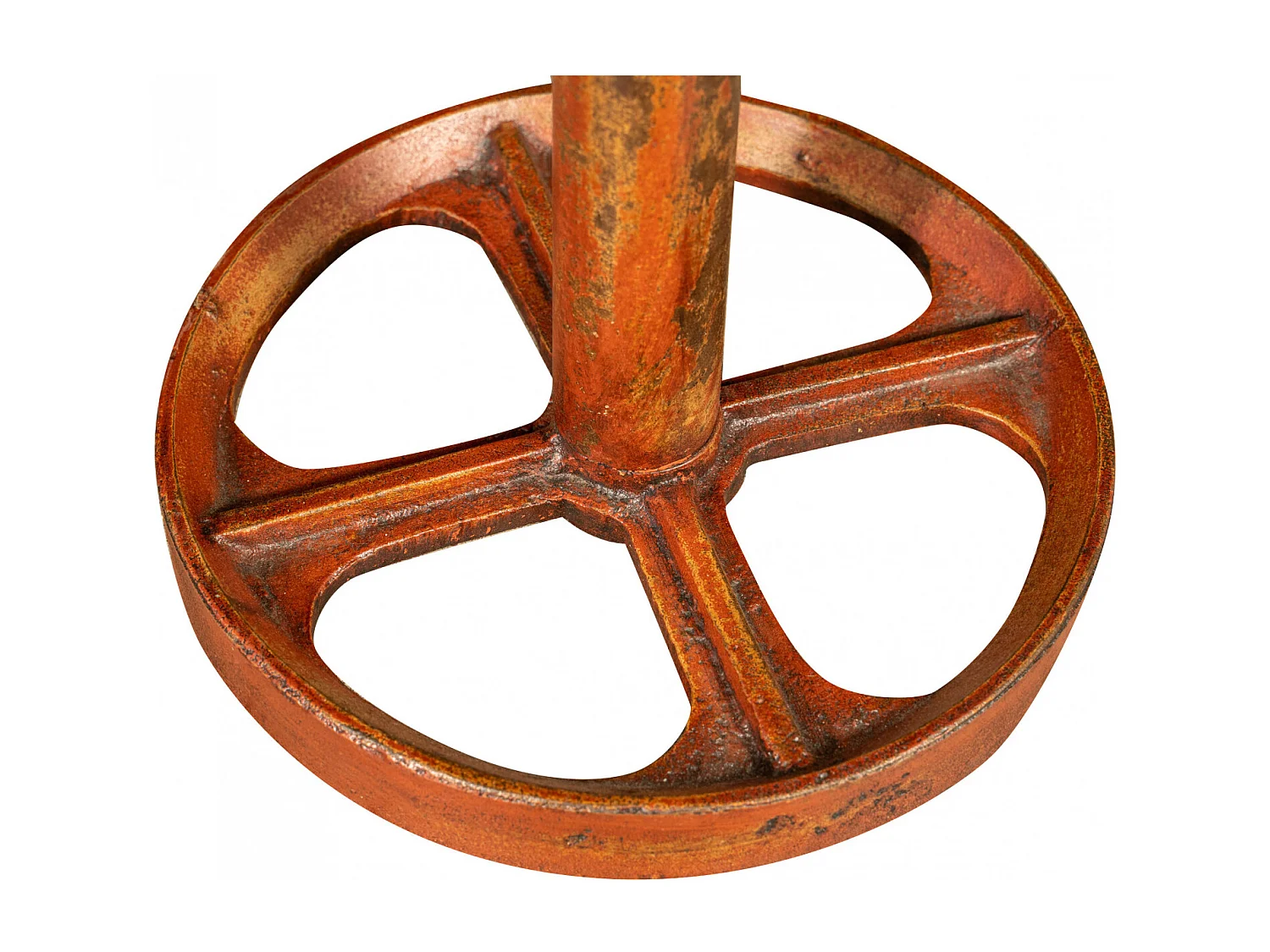 BISCOTTINI Table de Jardin - Fonte avec Finition Rouge Antique - Table de Jardin - Balcon - Terrasse - Table de Café - 61x61x77 cm