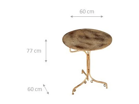 BISCOTTINI Table de Jardin - Pierre avec Finition Antique - Mobilier d'Extérieur - Balcon - Terrasse - Décorative - Table Basse - 60x60x77cm