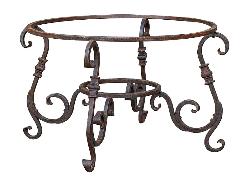 BISCOTTINI Pied de Table - Fonte avec Finition Antique - Table d'Appoint - Table de Jardin - Terrasse - Balcon - Table Basse - 80x80x46 cm