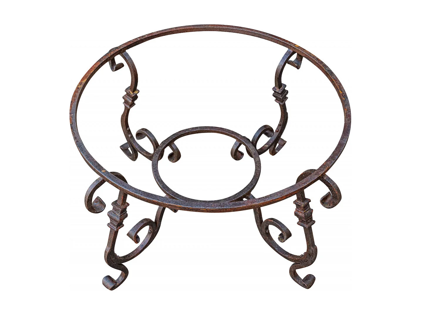 BISCOTTINI Pied de Table - Fonte avec Finition Antique - Table d'Appoint - Table de Jardin - Terrasse - Balcon - Table Basse - 80x80x46 cm