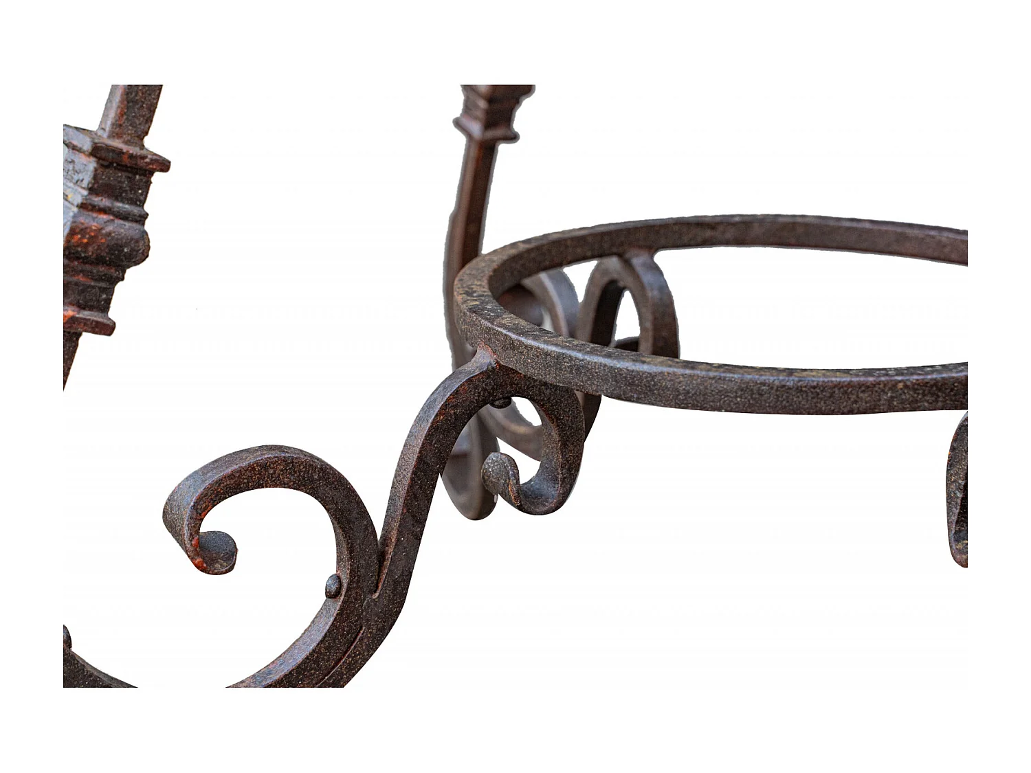 BISCOTTINI Pied de Table - Fonte avec Finition Antique - Table d'Appoint - Table de Jardin - Terrasse - Balcon - Table Basse - 80x80x46 cm