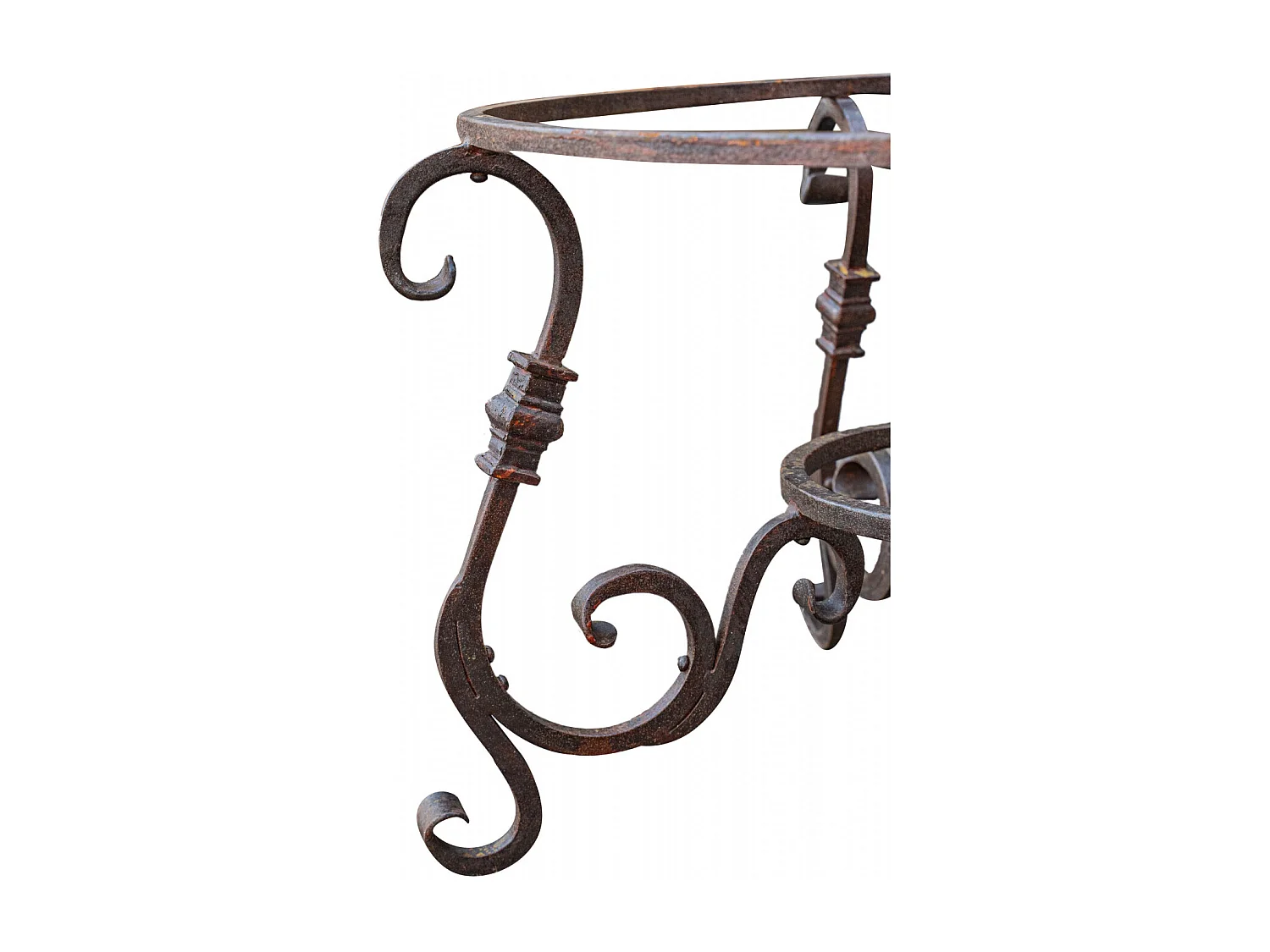 BISCOTTINI Pied de Table - Fonte avec Finition Antique - Table d'Appoint - Table de Jardin - Terrasse - Balcon - Table Basse - 80x80x46 cm