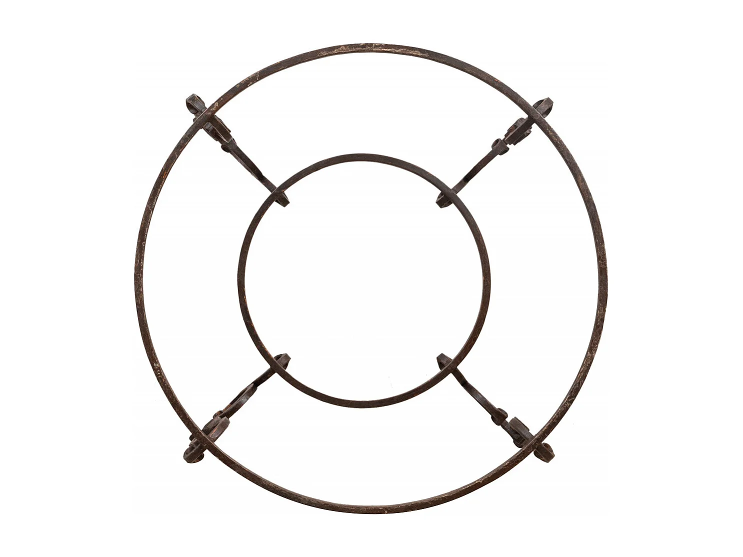 BISCOTTINI Pied de Table - Fonte avec Finition Antique - Table d'Appoint - Table de Jardin - Terrasse - Balcon - Table Basse - 80x80x46 cm