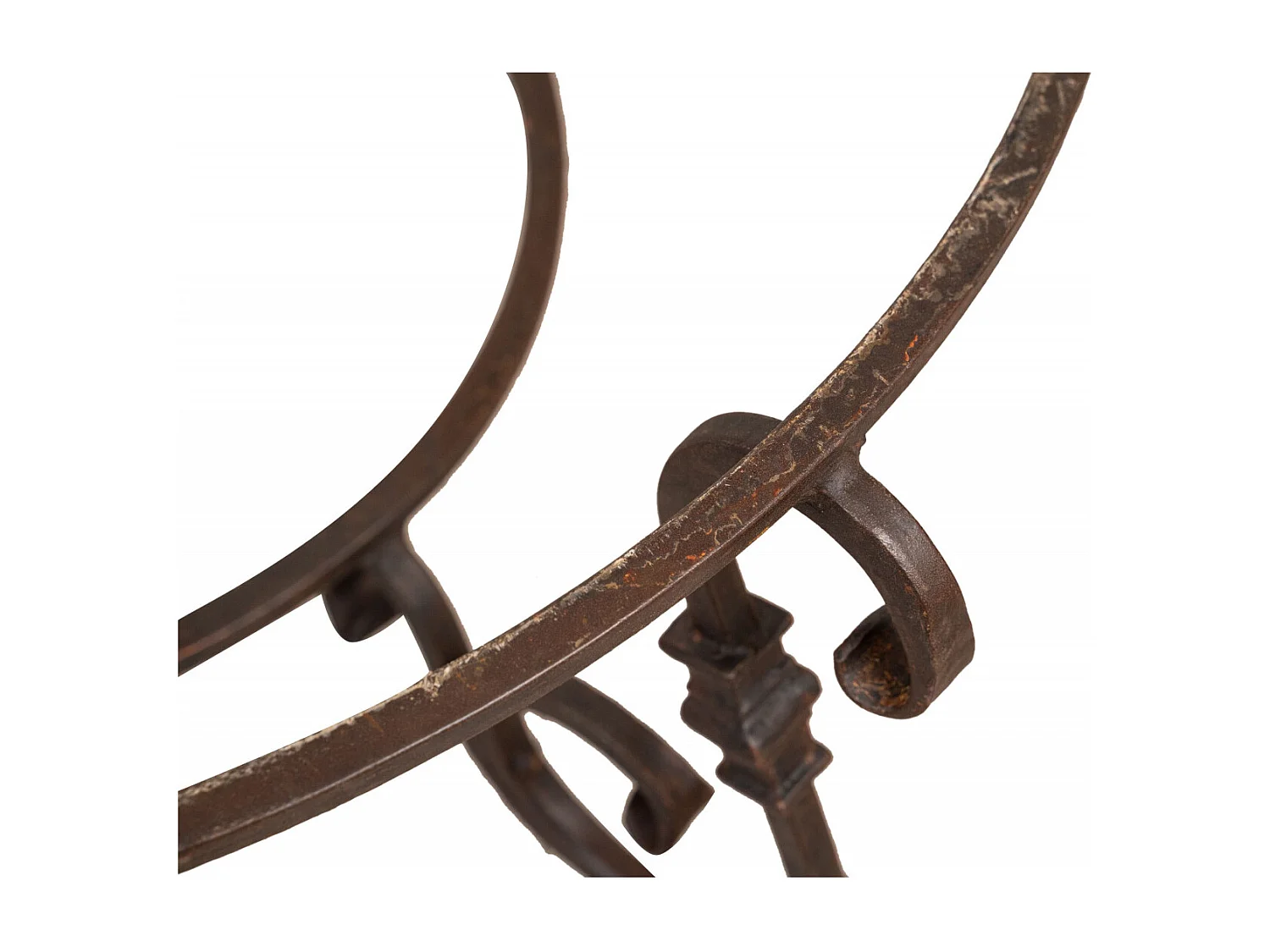 BISCOTTINI Pied de Table - Fonte avec Finition Antique - Table d'Appoint - Table de Jardin - Terrasse - Balcon - Table Basse - 80x80x46 cm