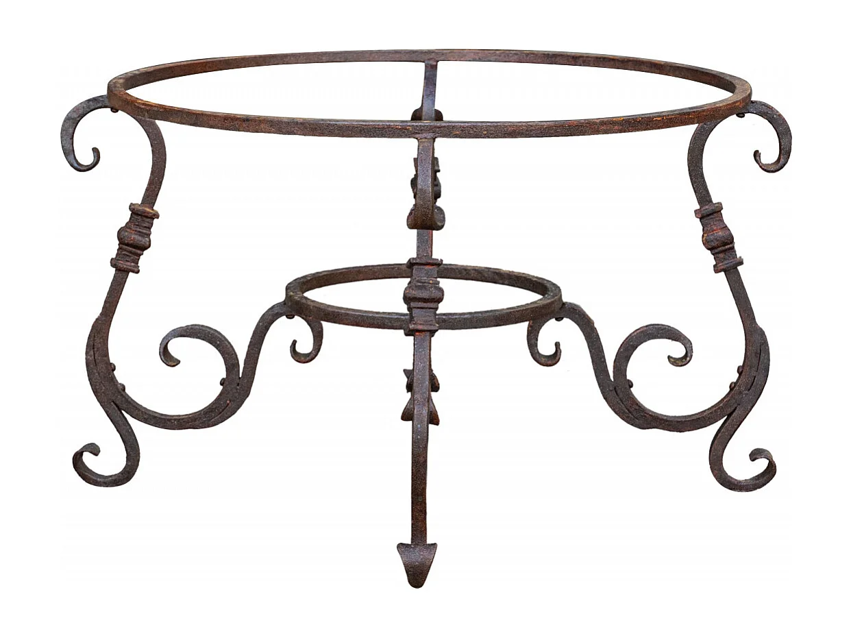 BISCOTTINI Pied de Table - Fonte avec Finition Antique - Table d'Appoint - Table de Jardin - Terrasse - Balcon - Table Basse - 80x80x46 cm