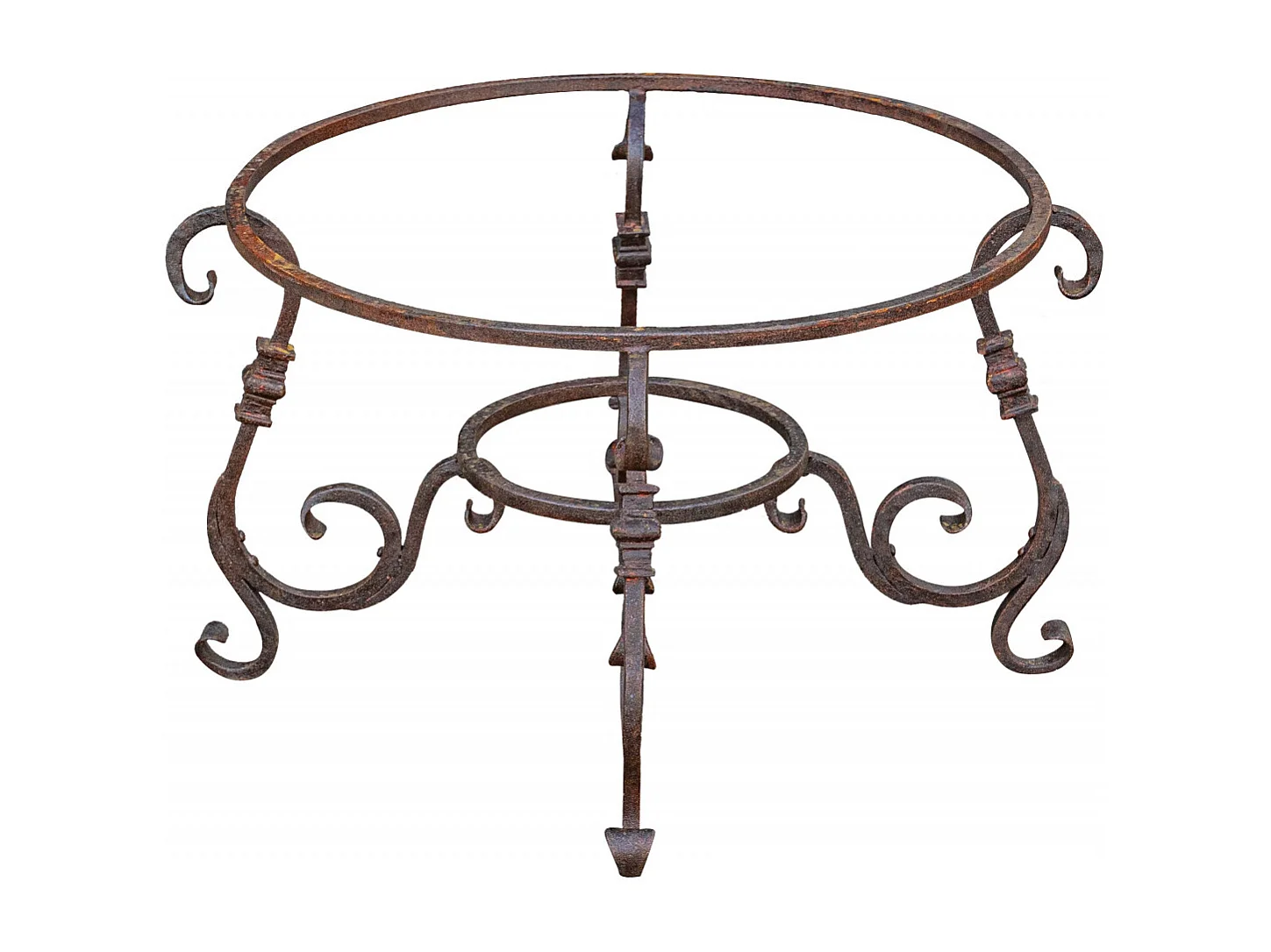 BISCOTTINI Pied de Table - Fonte avec Finition Antique - Table d'Appoint - Table de Jardin - Terrasse - Balcon - Table Basse - 80x80x46 cm