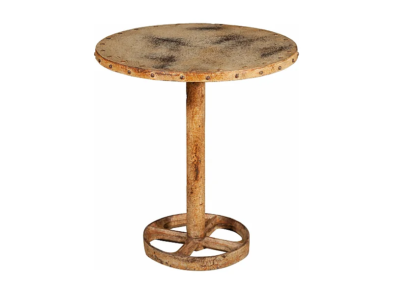 BISCOTTINI Table de Jardin - Pierre avec Finition Antique - Mobilier d'Extérieur - Balcon - Terrasse - Décorative - Table Basse - 61x61x77cm