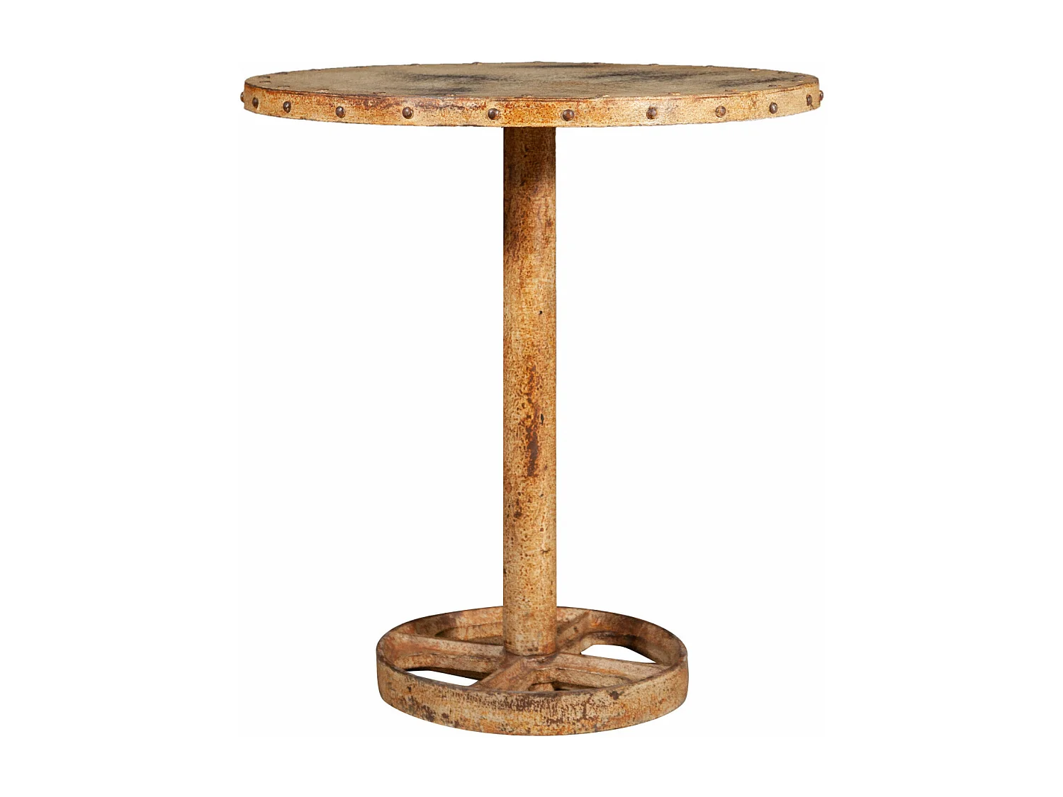 BISCOTTINI Table de Jardin - Pierre avec Finition Antique - Mobilier d'Extérieur - Balcon - Terrasse - Décorative - Table Basse - 61x61x77cm