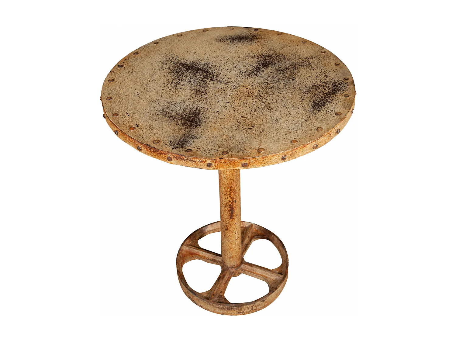 BISCOTTINI Table de Jardin - Pierre avec Finition Antique - Mobilier d'Extérieur - Balcon - Terrasse - Décorative - Table Basse - 61x61x77cm