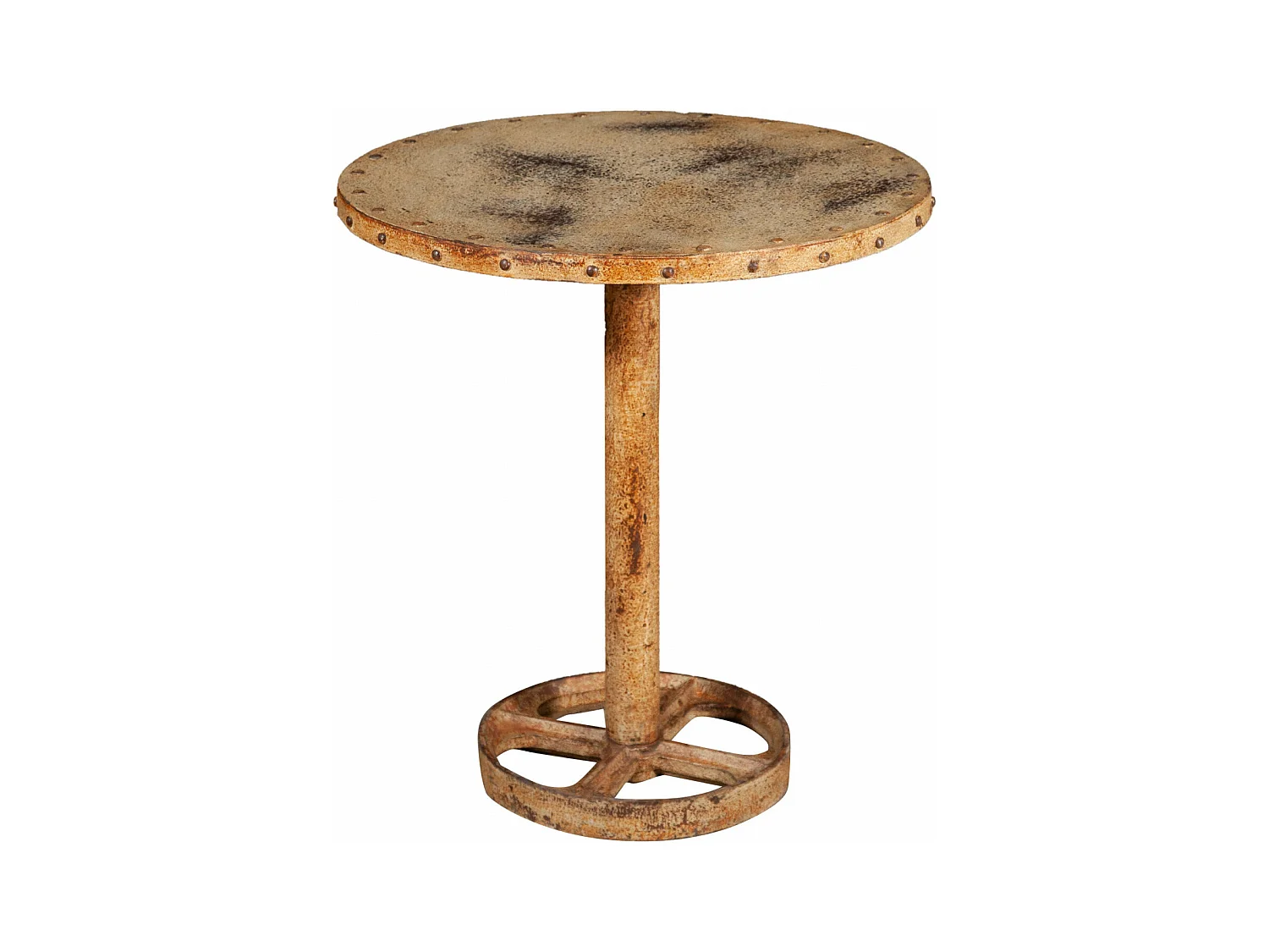 BISCOTTINI Table de Jardin - Pierre avec Finition Antique - Mobilier d'Extérieur - Balcon - Terrasse - Décorative - Table Basse - 61x61x77cm