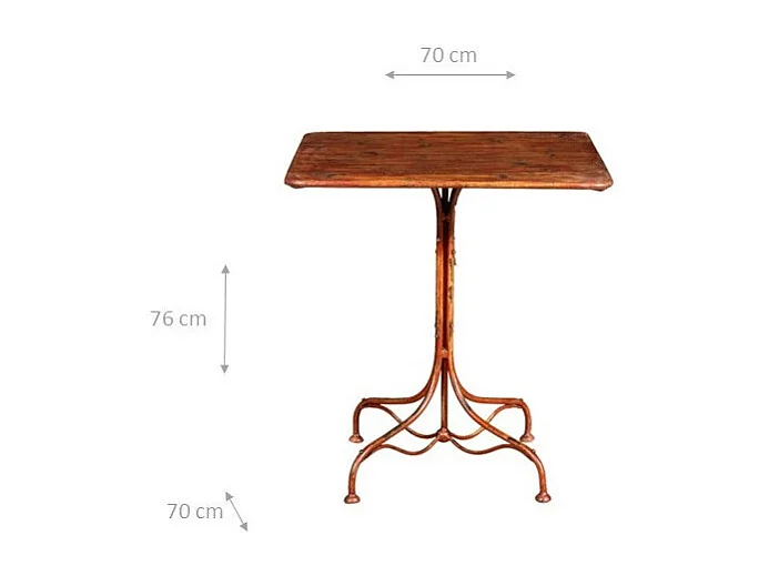 BISCOTTINI Table de Jardin - Pierre avec Finition Rouge Antique - Mobilier d'Extérieur - Balcon - Terrasse - Décorative - Table Basse - 70x70x76cm