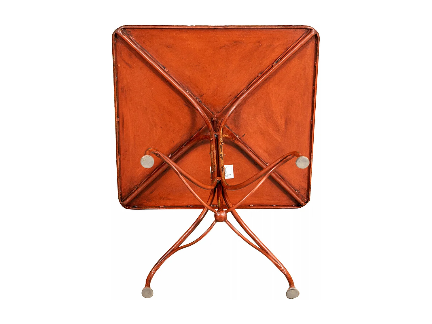 BISCOTTINI Table de Jardin - Pierre avec Finition Rouge Antique - Mobilier d'Extérieur - Balcon - Terrasse - Décorative - Table Basse - 70x70x76cm