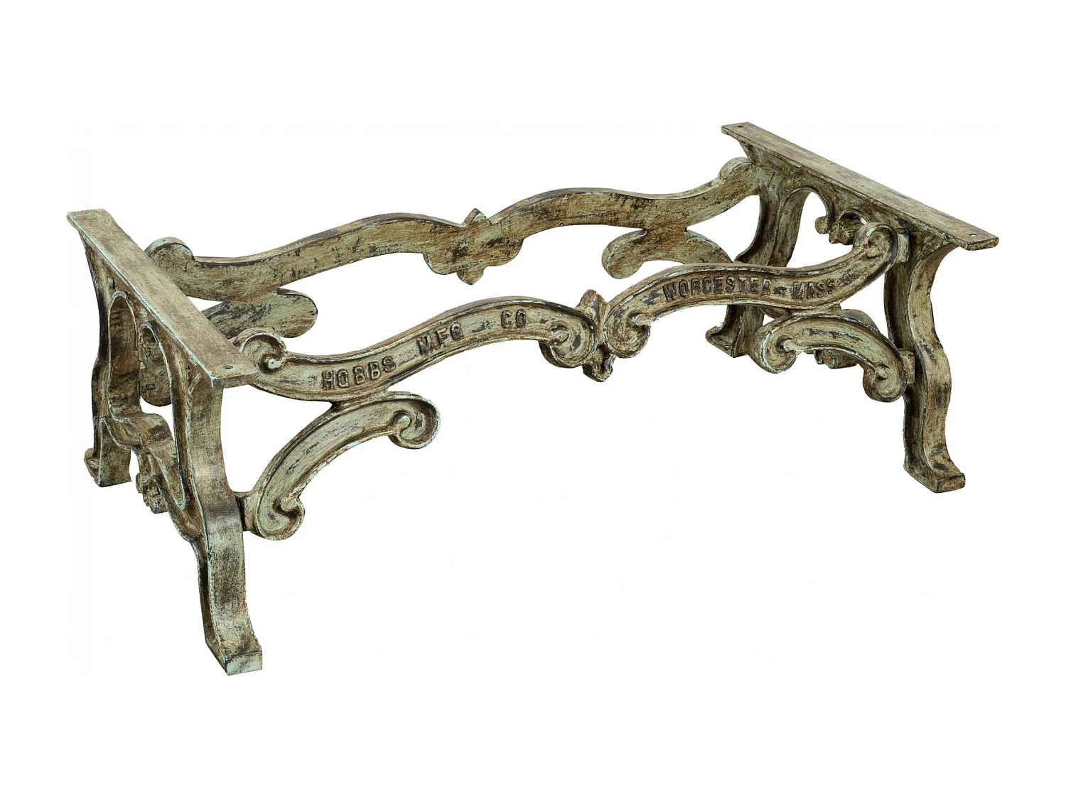 BISCOTTINI Piètement de Table - Fonte avec Finition Antique - Table de Jardin - Extérieur - Terrasse - Balcon - Table Basse - 127x69x43cm