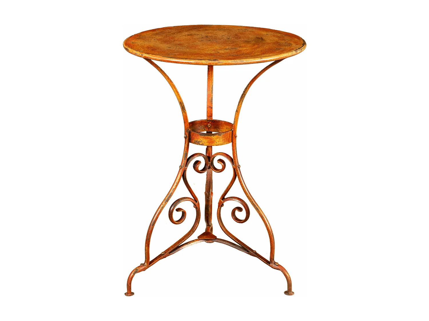 BISCOTTINI Table de Jardin - Pierre avec Finition Rouge Antique - Mobilier d'Extérieur - Balcon - Terrasse - Décorative - Table Basse - 56x56x77 cm