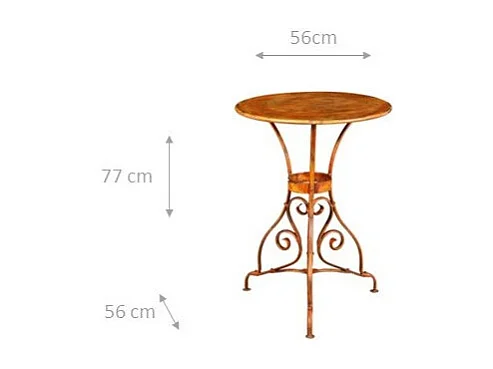 BISCOTTINI Table de Jardin - Pierre avec Finition Rouge Antique - Mobilier d'Extérieur - Balcon - Terrasse - Décorative - Table Basse - 56x56x77 cm