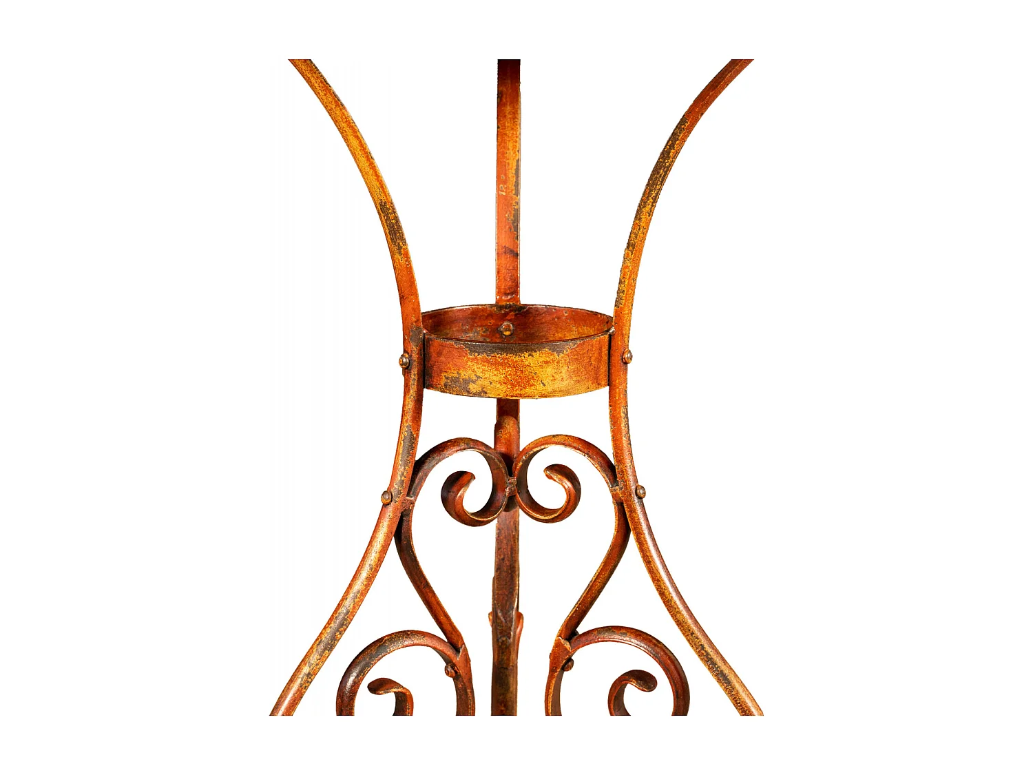 BISCOTTINI Table de Jardin - Pierre avec Finition Rouge Antique - Mobilier d'Extérieur - Balcon - Terrasse - Décorative - Table Basse - 56x56x77 cm