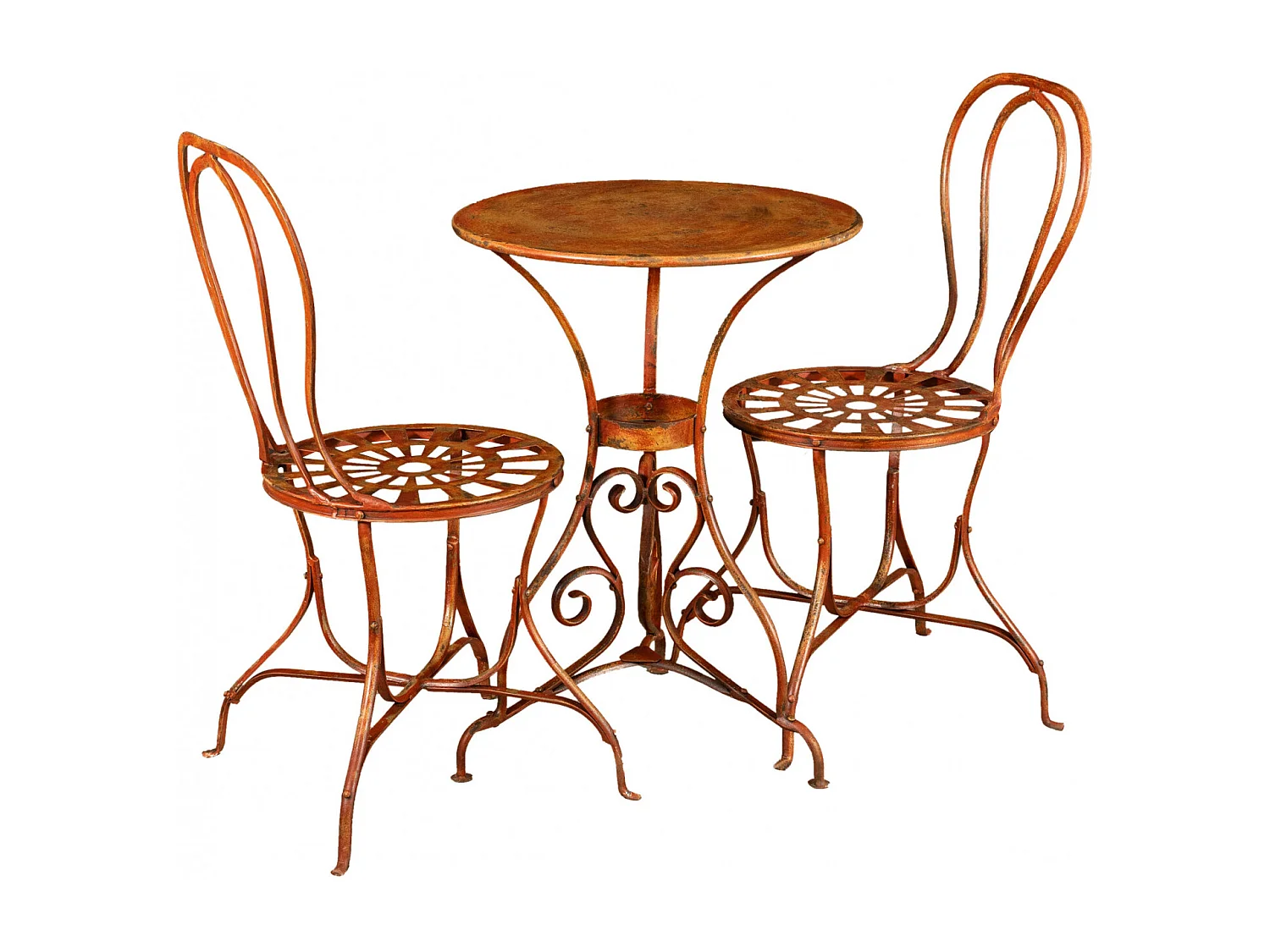 BISCOTTINI Table de Jardin - Pierre avec Finition Rouge Antique - Mobilier d'Extérieur - Balcon - Terrasse - Décorative - Table Basse - 56x56x77 cm