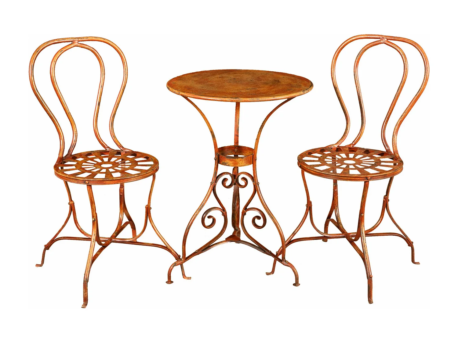 BISCOTTINI Table de Jardin - Pierre avec Finition Rouge Antique - Mobilier d'Extérieur - Balcon - Terrasse - Décorative - Table Basse - 56x56x77 cm