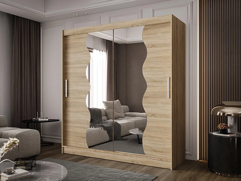 Zweitüriger Schiebeschrank mit Spiegel BALTIMORE B10 Sonoma