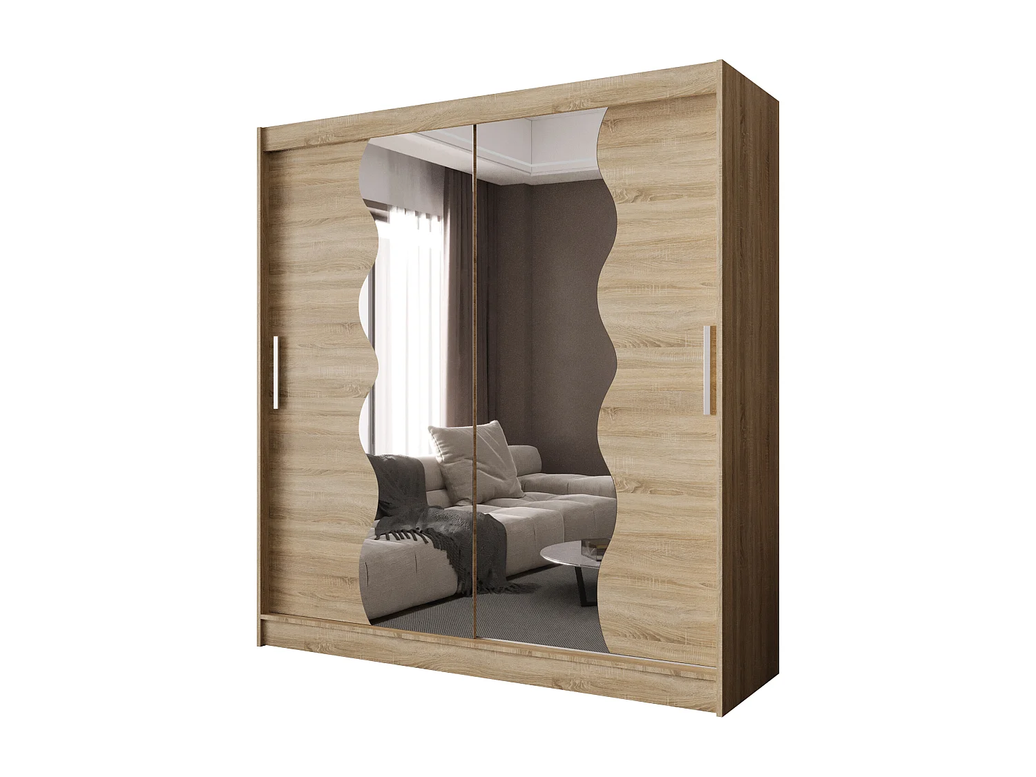 Zweitüriger Schiebeschrank mit Spiegel BALTIMORE B10 Sonoma