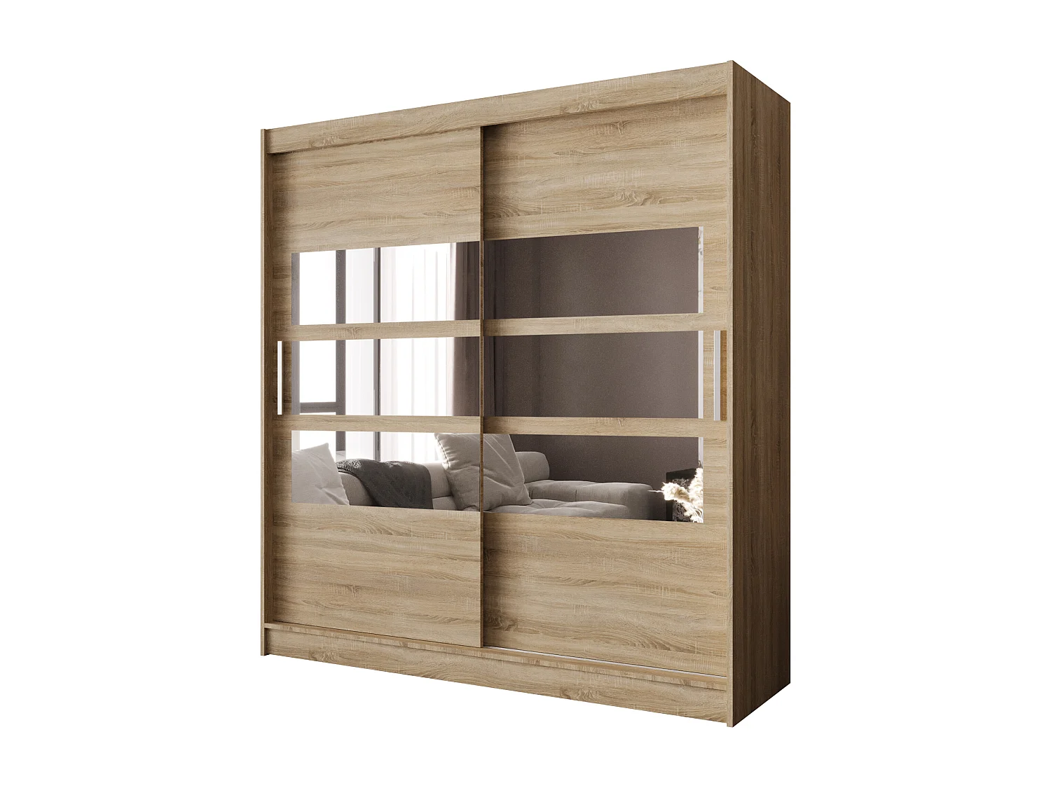 Zweitüriger Schiebeschrank mit Spiegel BALTIMORE B3 Sonoma