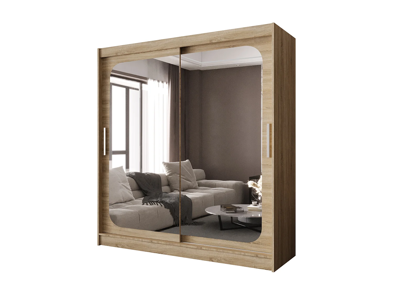 Zweitüriger Schiebeschrank mit Spiegel BALTIMORE B8 Sonoma